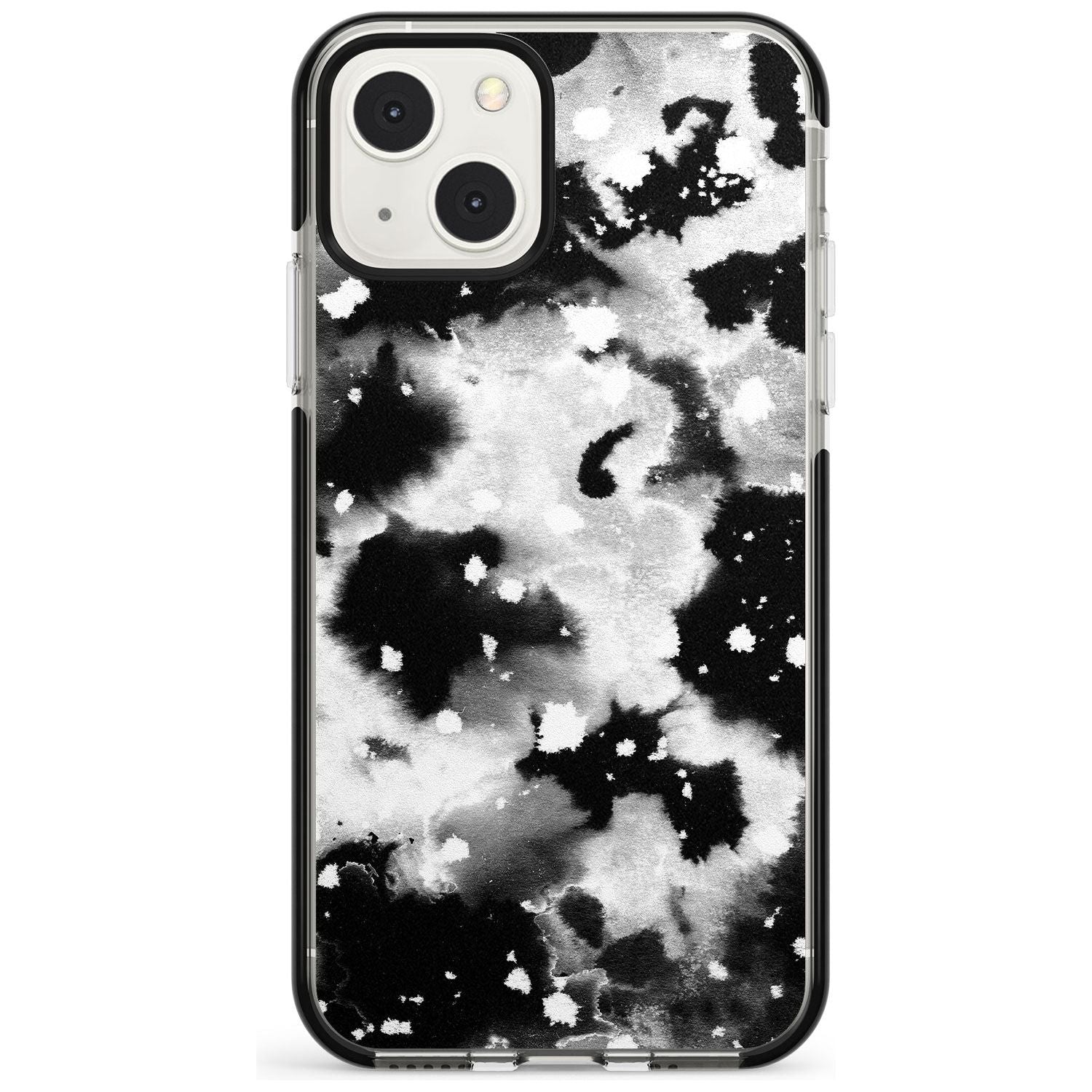 Black & White Acid Wash Tie-Dye Pattern Phone Case iPhone 13 Mini / Black Impact Case Blanc Space