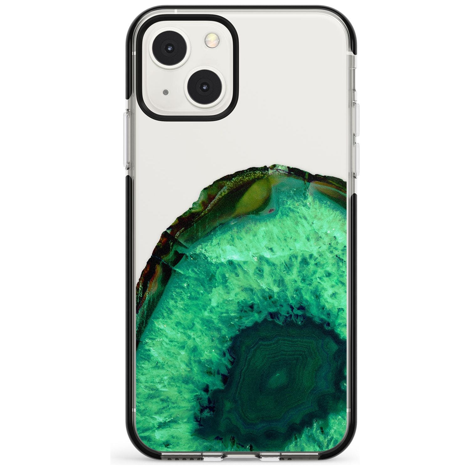 Emerald Green Gemstone Crystal Clear Design Phone Case iPhone 13 Mini / Black Impact Case Blanc Space
