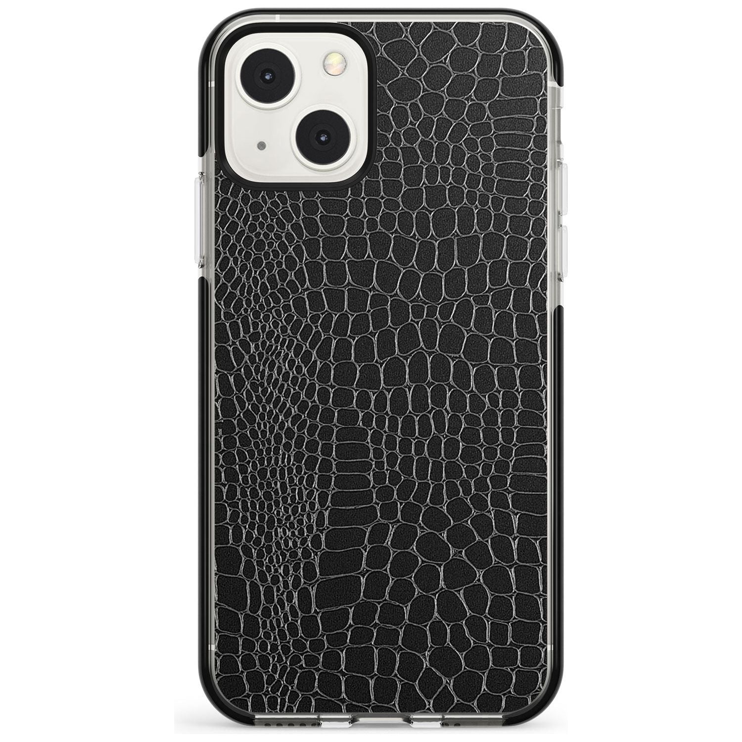 Black Snakeskin Phone Case iPhone 13 Mini / Black Impact Case Blanc Space
