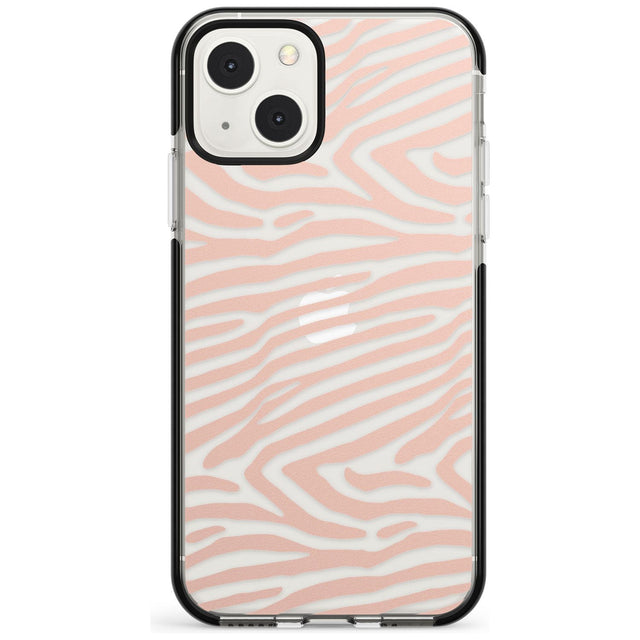Horizontal Zebra Stripes Transparent Animal Print Phone Case iPhone 13 Mini / Black Impact Case Blanc Space
