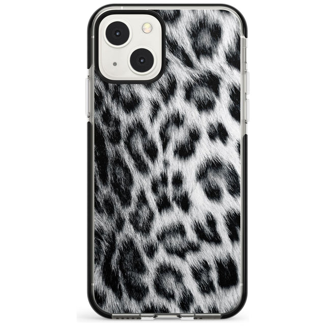 Animal Fur Pattern - Snow Leopard Phone Case iPhone 13 Mini / Black Impact Case Blanc Space