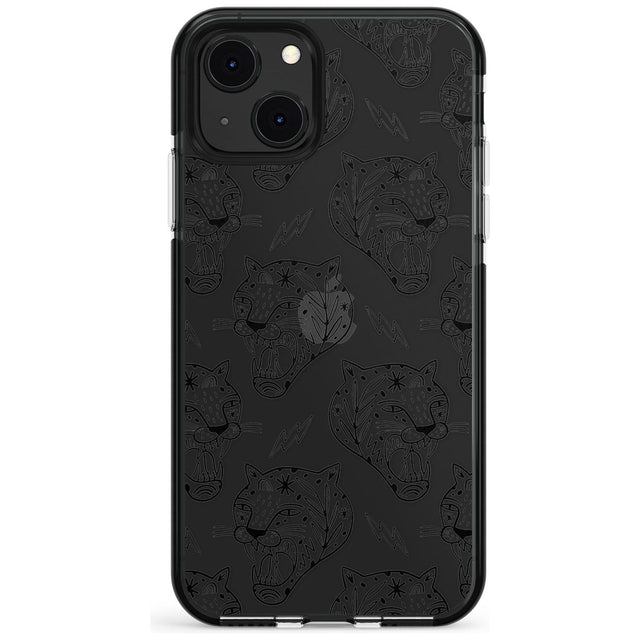 Black Tiger Roar Pattern Black Impact Phone Case for iPhone 13 & 13 Mini