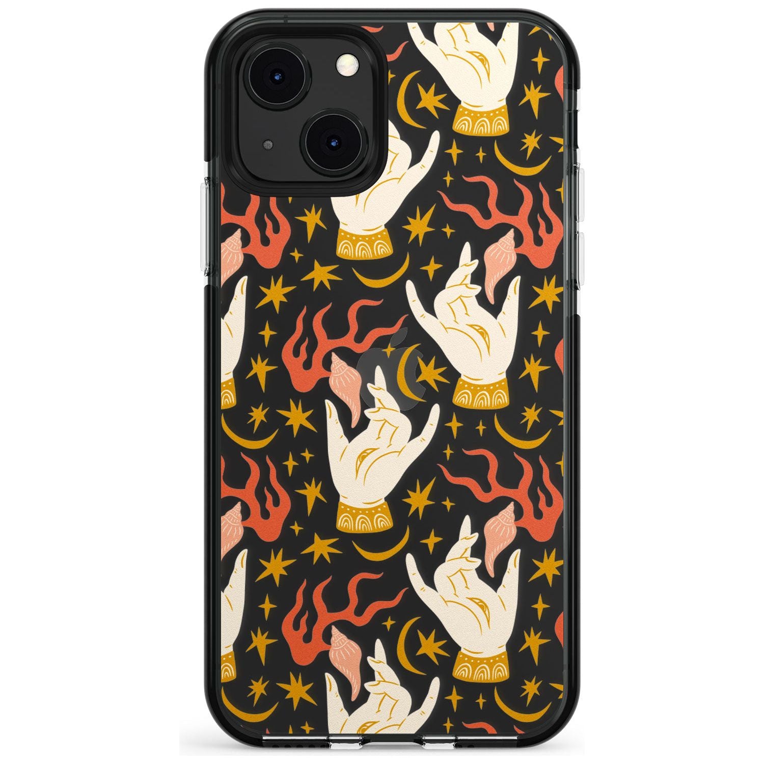 Hand Watcher Pattern Black Impact Phone Case for iPhone 13 & 13 Mini