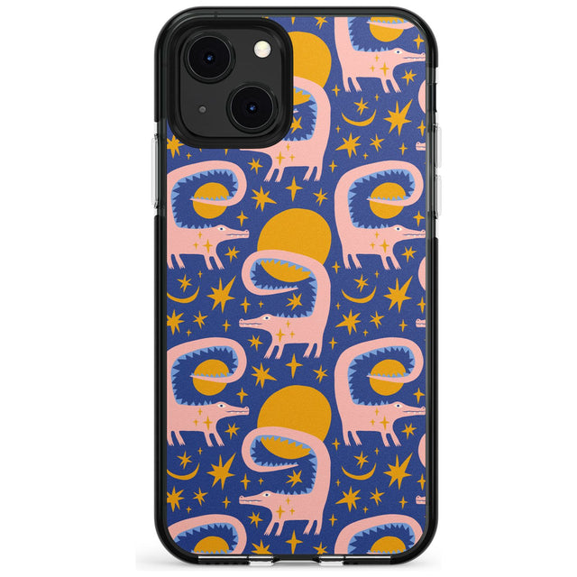 Sun Croc Pattern Black Impact Phone Case for iPhone 13 & 13 Mini