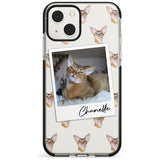 Personalised Abyssinian Cat Photo Black Impact Phone Case for iPhone 13 & 13 Mini