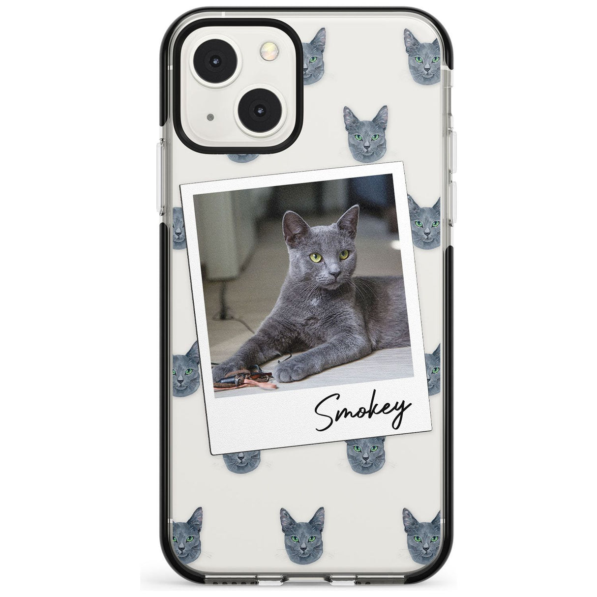 Personalised Korat Cat Photo Black Impact Phone Case for iPhone 13 & 13 Mini