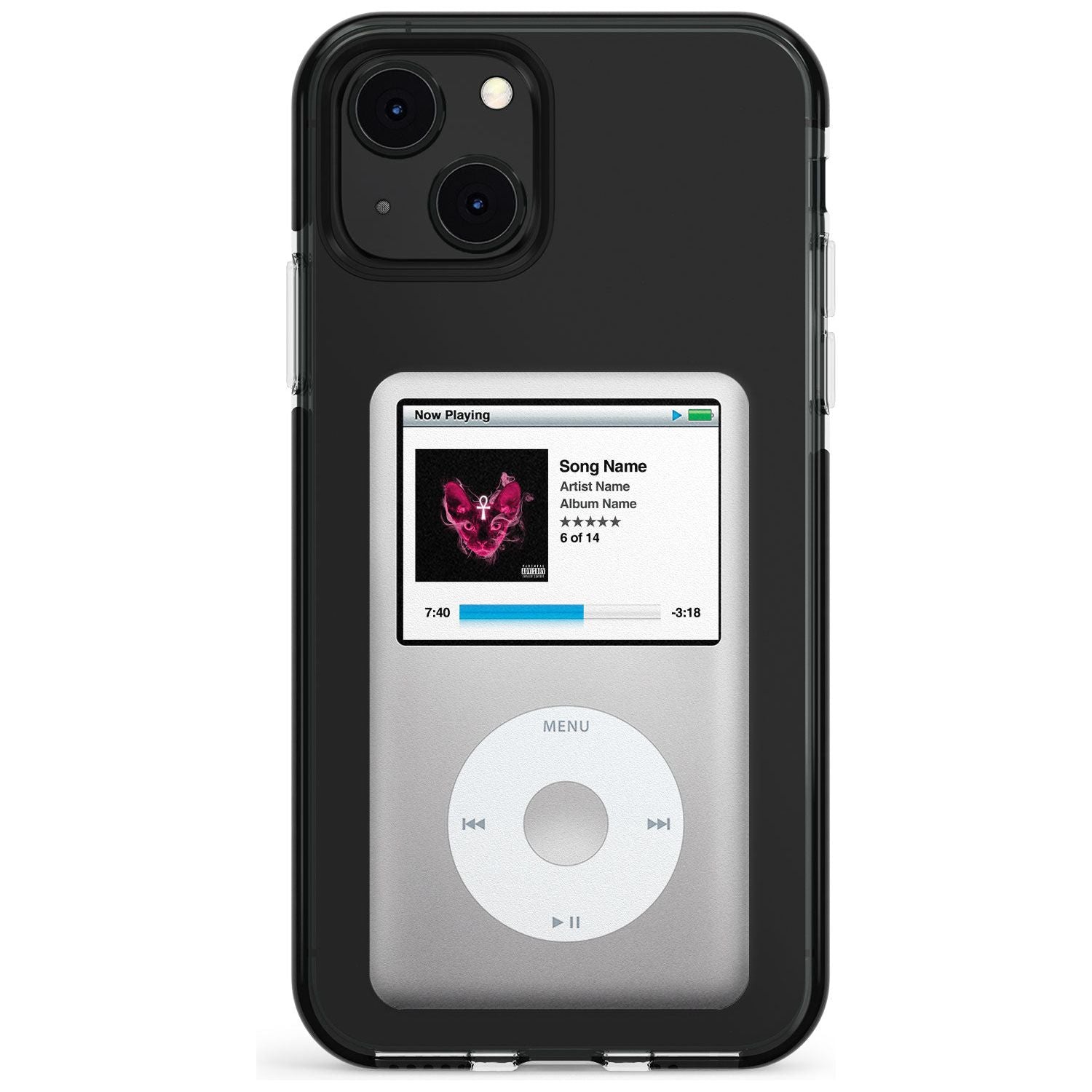 Personalised Classic iPod Black Impact Phone Case for iPhone 13 & 13 Mini