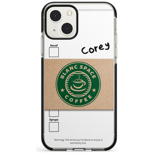 Personalised Coffee Cup Black Impact Phone Case for iPhone 13 & 13 Mini