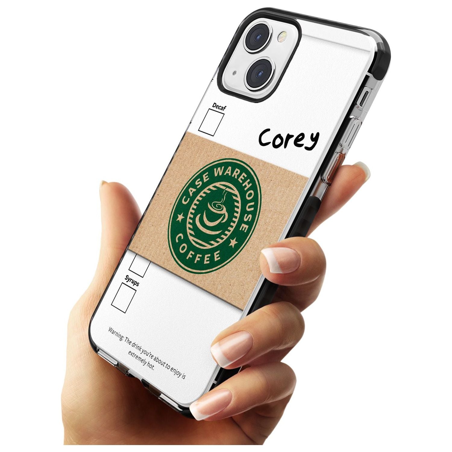 Personalised Coffee Cup Black Impact Phone Case for iPhone 13 & 13 Mini