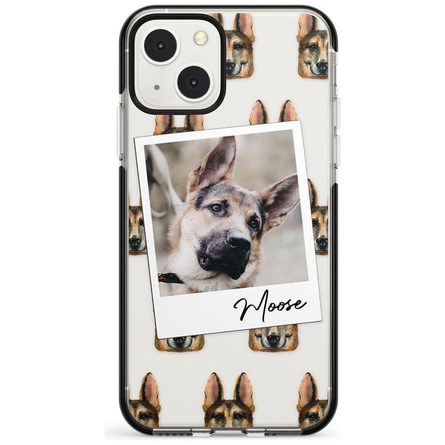 Personalised German Shepherd - Dog Photo Custom Phone Case iPhone 13 Mini / Black Impact Case Blanc Space