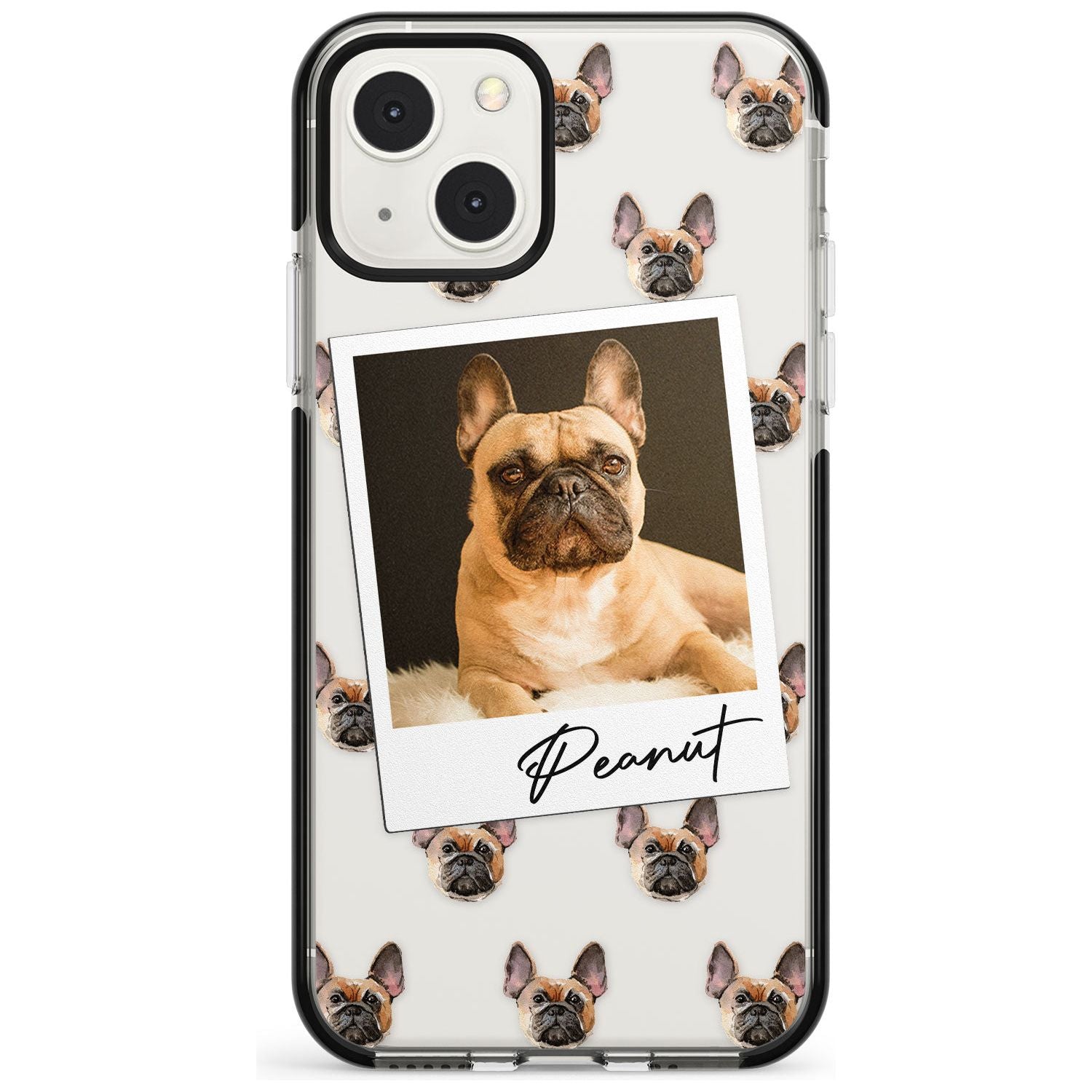 Personalised French Bulldog, Tan - Dog Photo Custom Phone Case iPhone 13 Mini / Black Impact Case Blanc Space