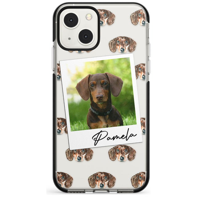 Personalised Dachshund, Brown - Dog Photo Custom Phone Case iPhone 13 Mini / Black Impact Case Blanc Space