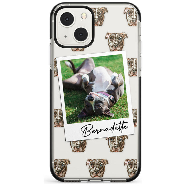Personalised Staffordshire Bull Terrier - Dog Photo Custom Phone Case iPhone 13 Mini / Black Impact Case Blanc Space