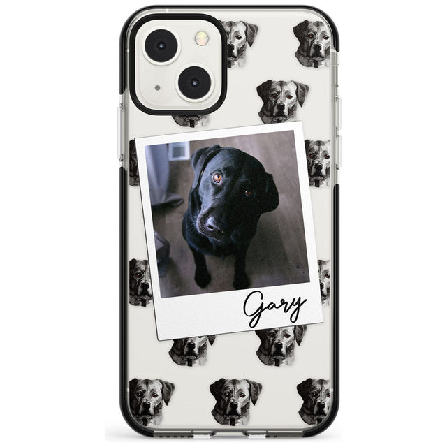 Personalised Labrador, Black - Dog Photo Custom Phone Case iPhone 13 Mini / Black Impact Case Blanc Space