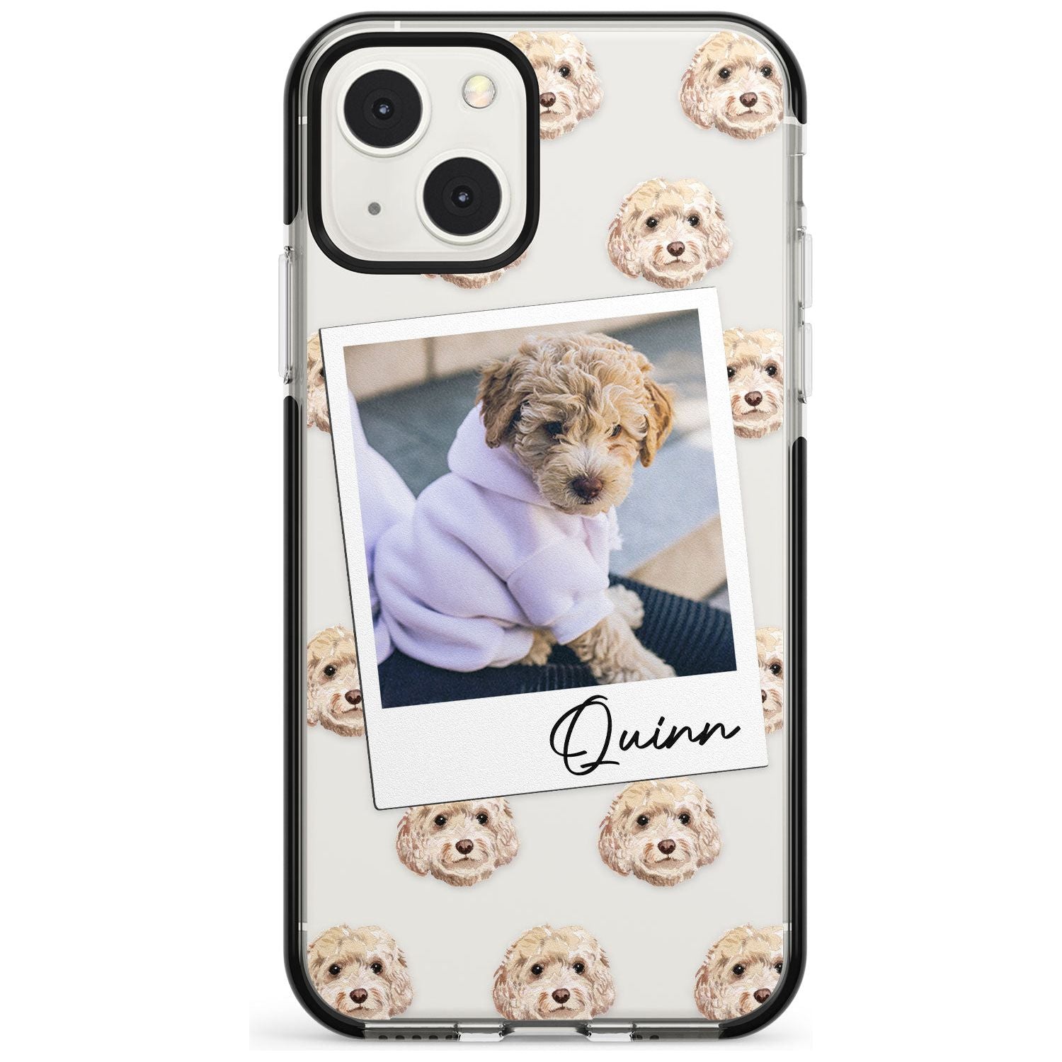 Personalised Cockapoo, Cream - Dog Photo Custom Phone Case iPhone 13 Mini / Black Impact Case Blanc Space