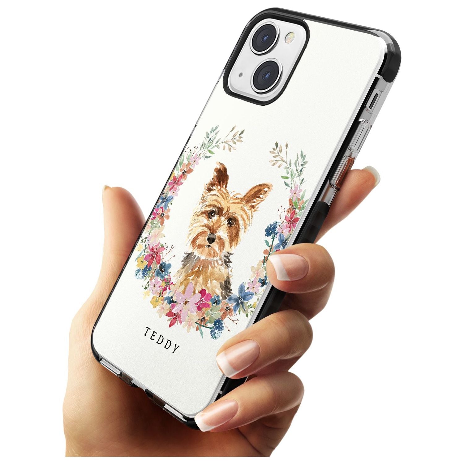 Personalised Yorkshire Terrier Floral Portrait