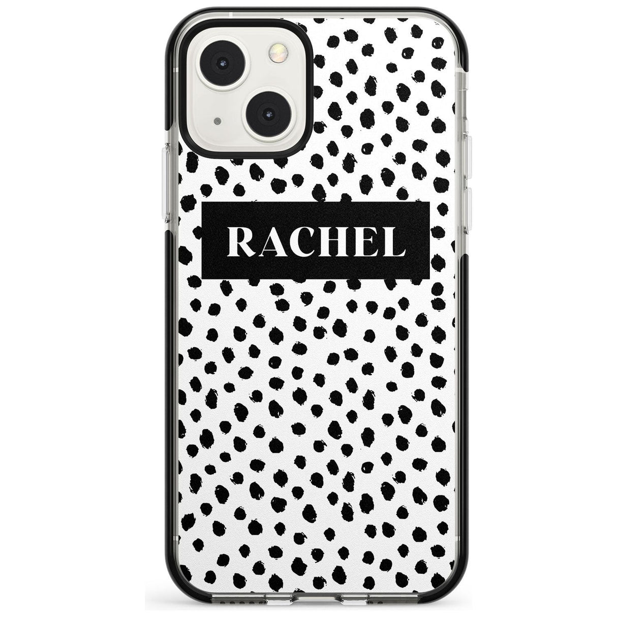 Personalised Black Bar & Dots Custom Phone Case iPhone 13 Mini / Black Impact Case Blanc Space