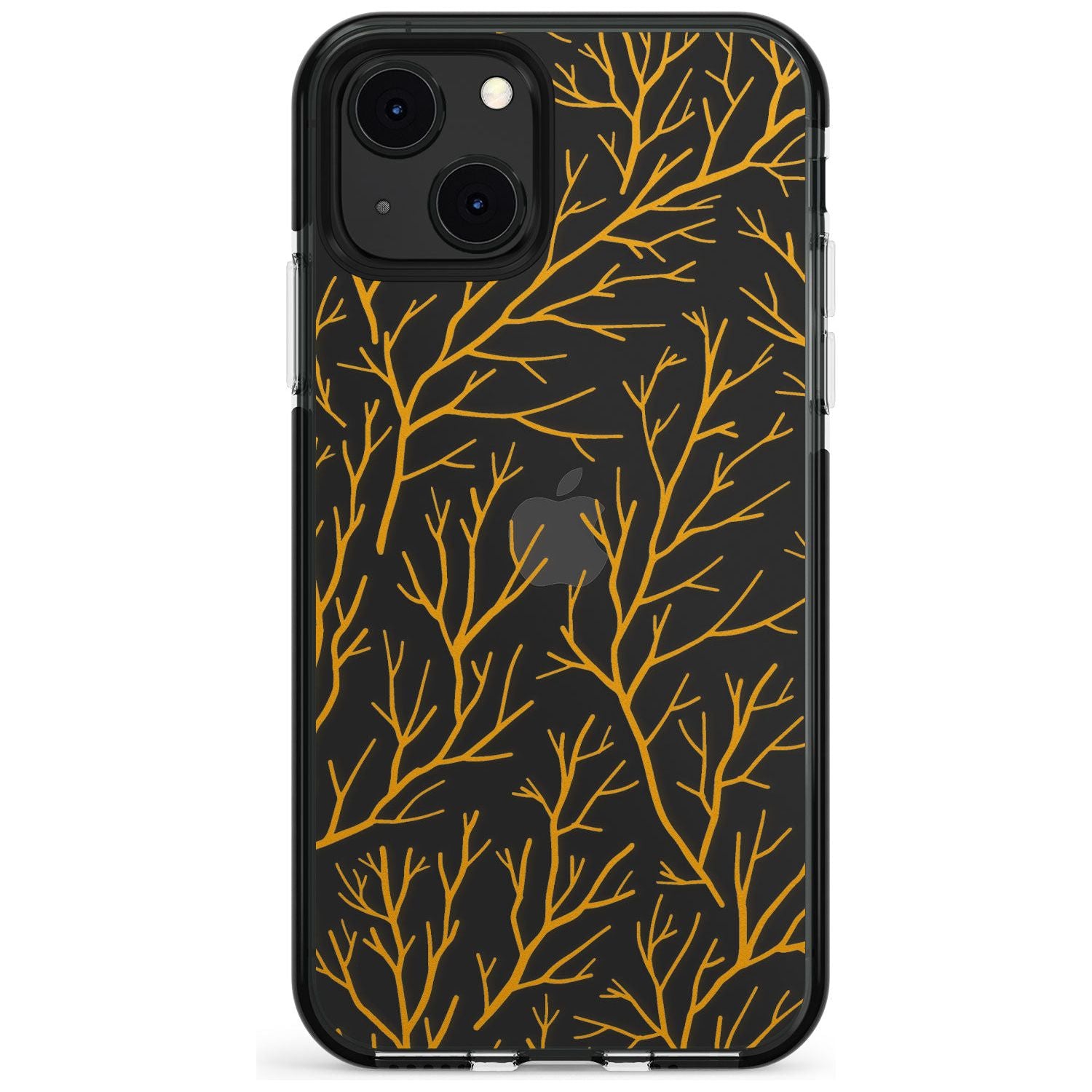 Personalised Bramble Branches Pattern Black Impact Phone Case for iPhone 13 & 13 Mini