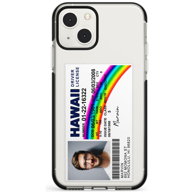 Personalised Hawaii Driving License Black Impact Phone Case for iPhone 13 & 13 Mini