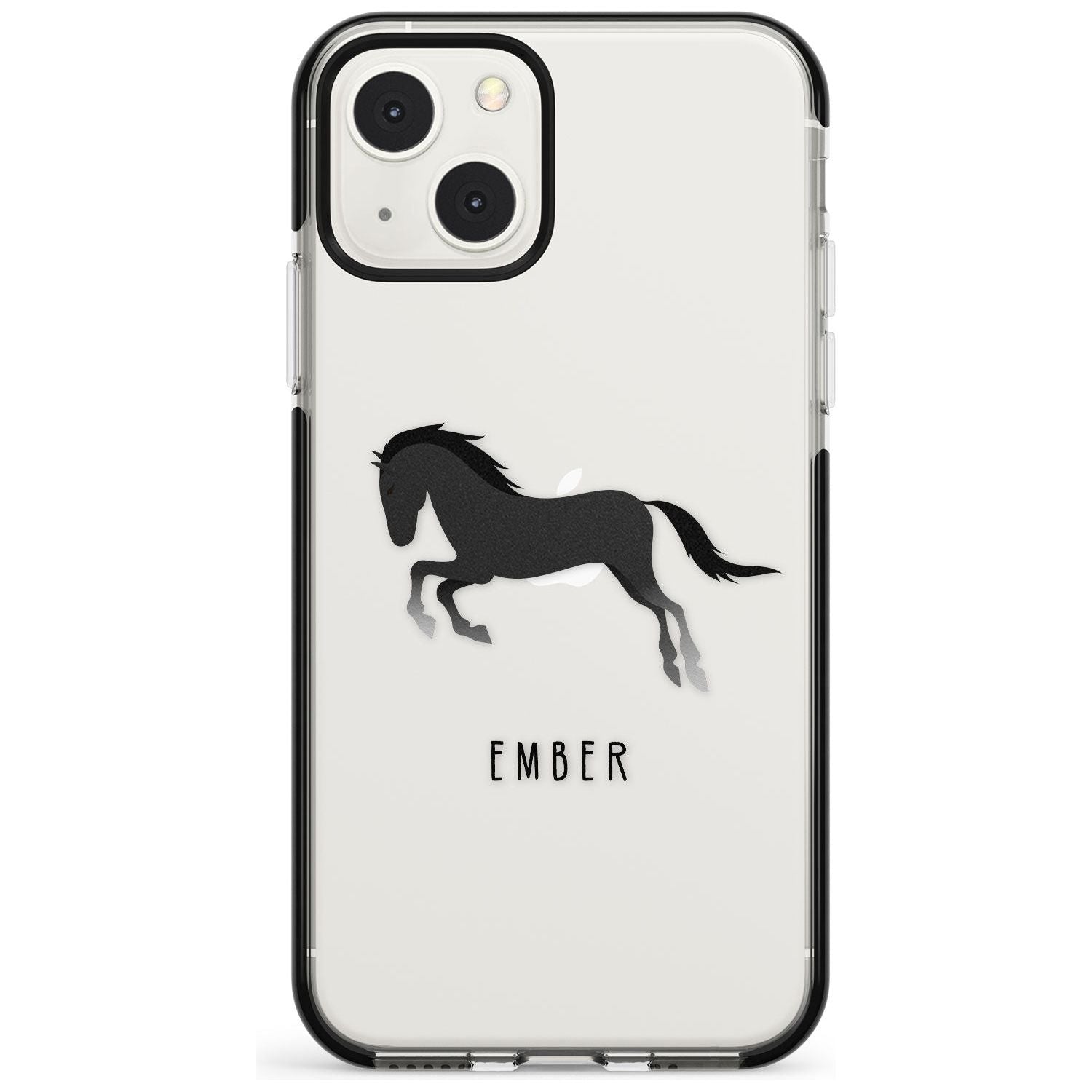 Personalised Black Horse Black Impact Phone Case for iPhone 13 & 13 Mini