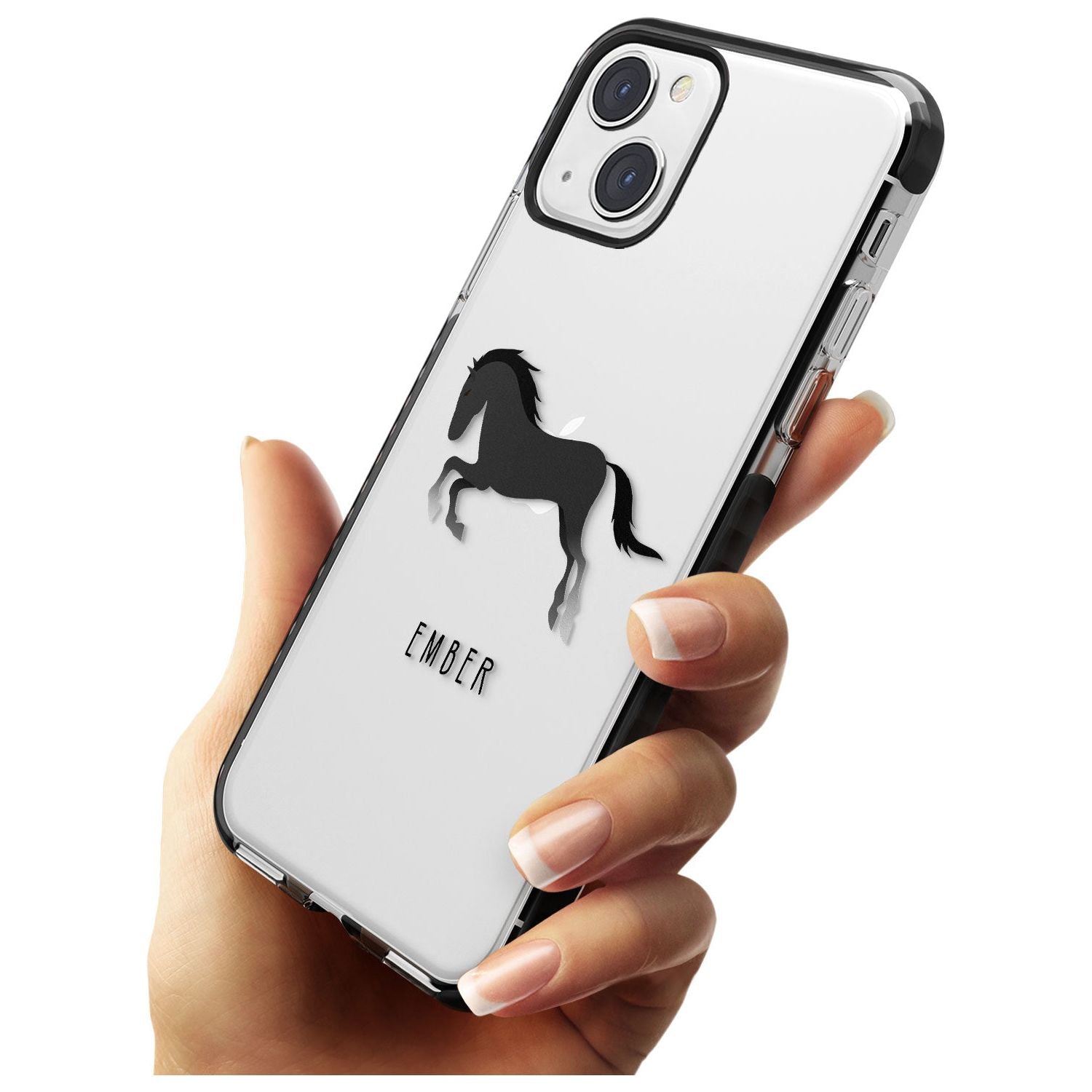 Personalised Black Horse Black Impact Phone Case for iPhone 13 & 13 Mini