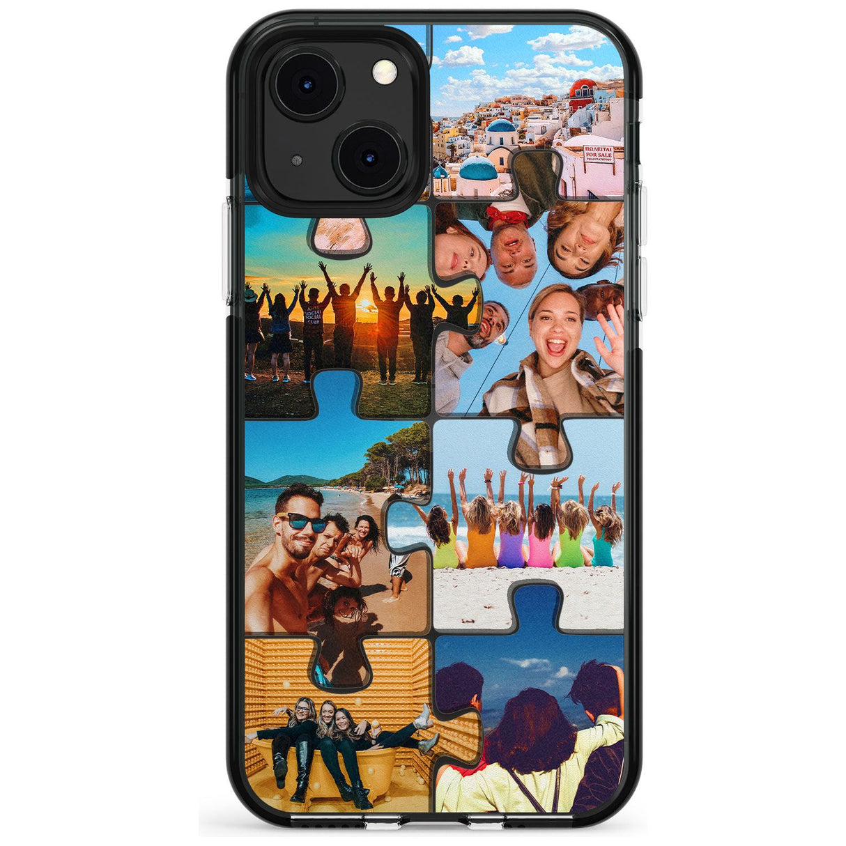 Personalised Jigsaw Photo Grid Black Impact Phone Case for iPhone 13 & 13 Mini