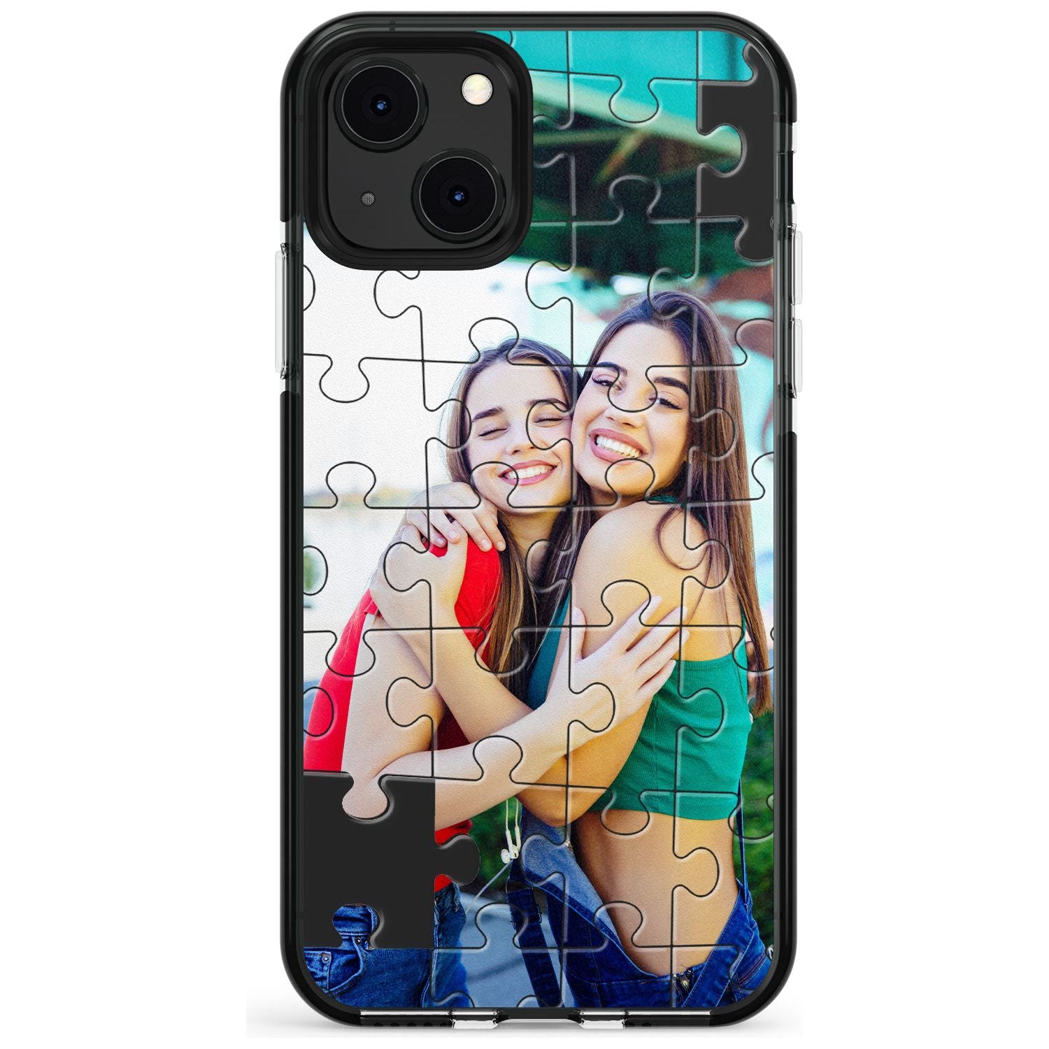 Personalised Jigsaw Puzzle Photo Black Impact Phone Case for iPhone 13 & 13 Mini