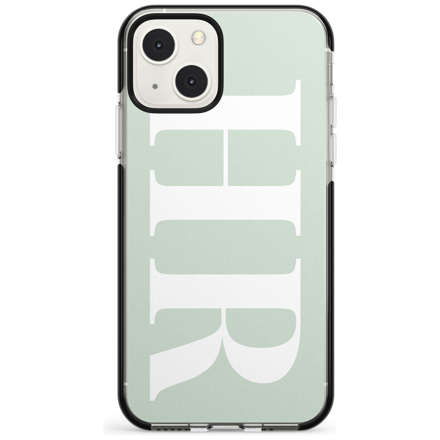 Personalised White & Seafoam Green Personalised Custom Phone Case iPhone 13 Mini / Black Impact Case Blanc Space