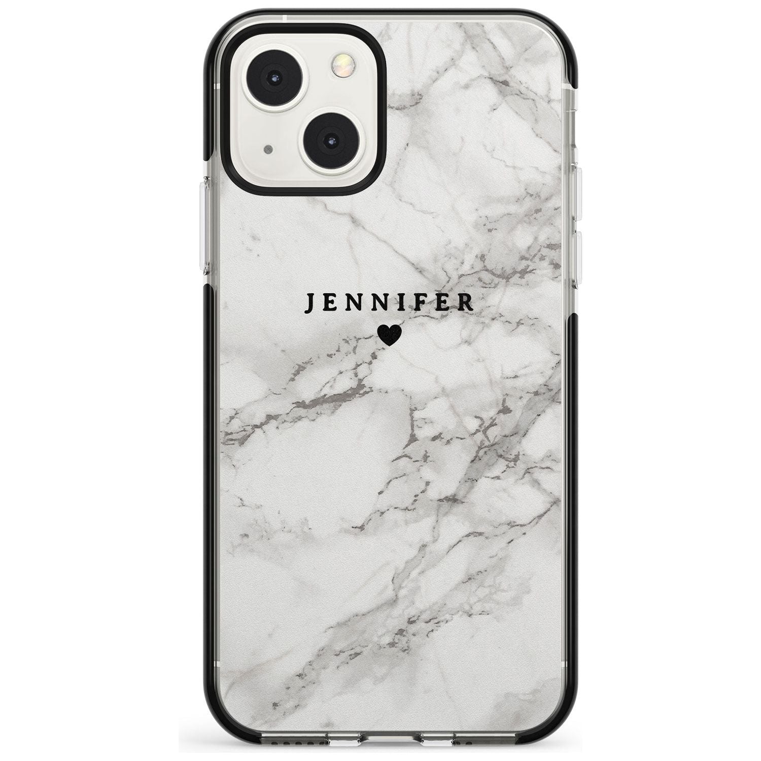 Personalised Classic Grey Marble Custom Phone Case iPhone 13 Mini / Black Impact Case Blanc Space