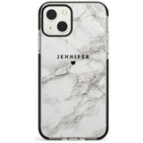 Personalised Classic Grey Marble Custom Phone Case iPhone 13 Mini / Black Impact Case Blanc Space