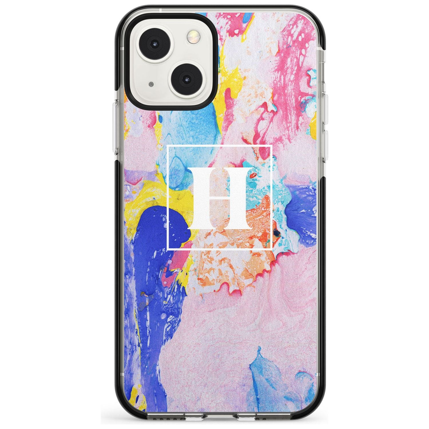 Personalised Mixed Pastels Marbled Paper Custom Phone Case iPhone 13 Mini / Black Impact Case Blanc Space