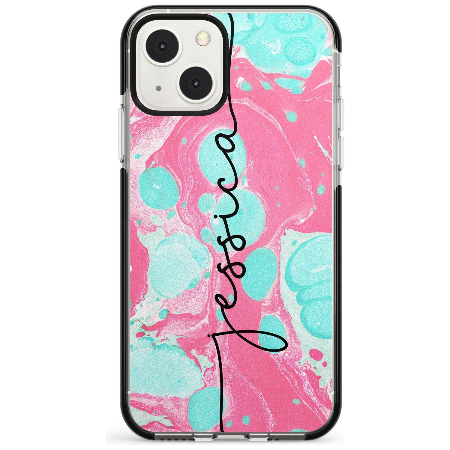 Personalised Turquoise & Pink - Marbled