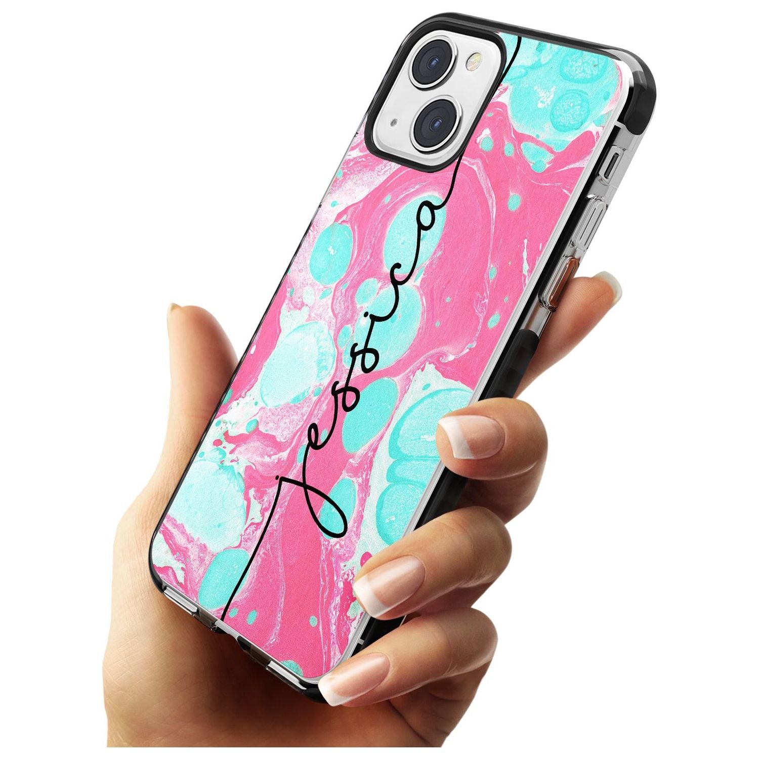 Personalised Turquoise & Pink - Marbled
