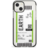 Personalised Earth Space Travel Ticket Custom Phone Case iPhone 13 Mini / Black Impact Case Blanc Space