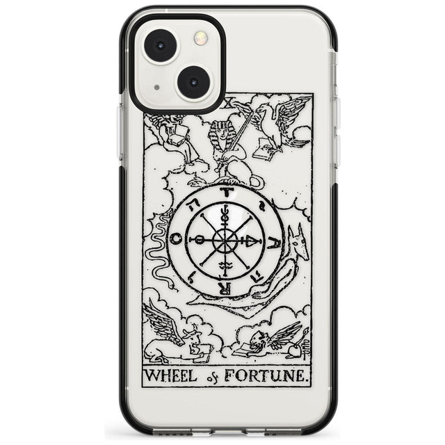 Personalised Wheel of Fortune Tarot Card - Transparent Custom Phone Case iPhone 13 Mini / Black Impact Case Blanc Space