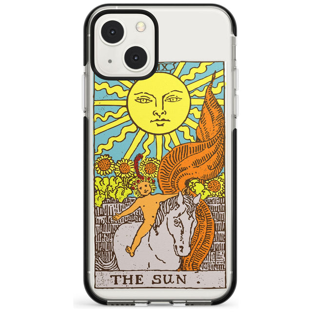 Personalised The Sun Tarot Card - Colour Custom Phone Case iPhone 13 Mini / Black Impact Case Blanc Space