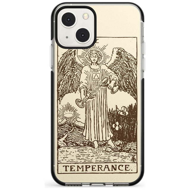 Personalised Temperance Tarot Card - Solid Cream Custom Phone Case iPhone 13 Mini / Black Impact Case Blanc Space