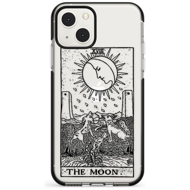 Personalised The Moon Tarot Card - Transparent Custom Phone Case iPhone 13 Mini / Black Impact Case Blanc Space