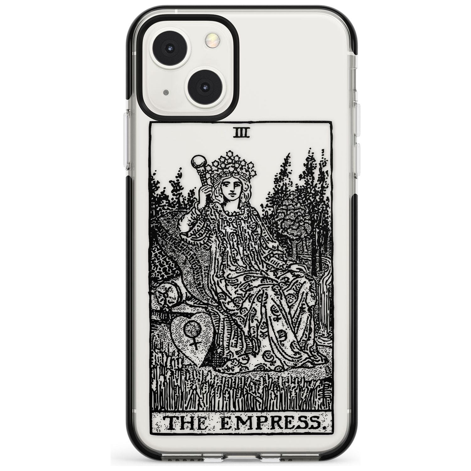 Personalised The Empress Tarot Card - Transparent Custom Phone Case iPhone 13 Mini / Black Impact Case Blanc Space