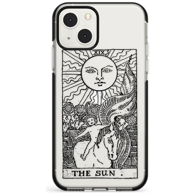 Personalised The Sun Tarot Card - Transparent Custom Phone Case iPhone 13 Mini / Black Impact Case Blanc Space