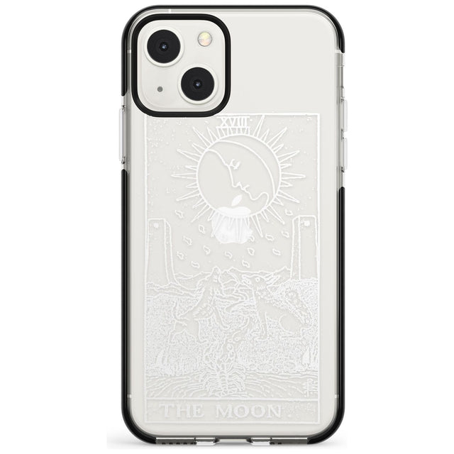 Personalised The Moon Tarot Card - White Transparent Custom Phone Case iPhone 13 Mini / Black Impact Case Blanc Space