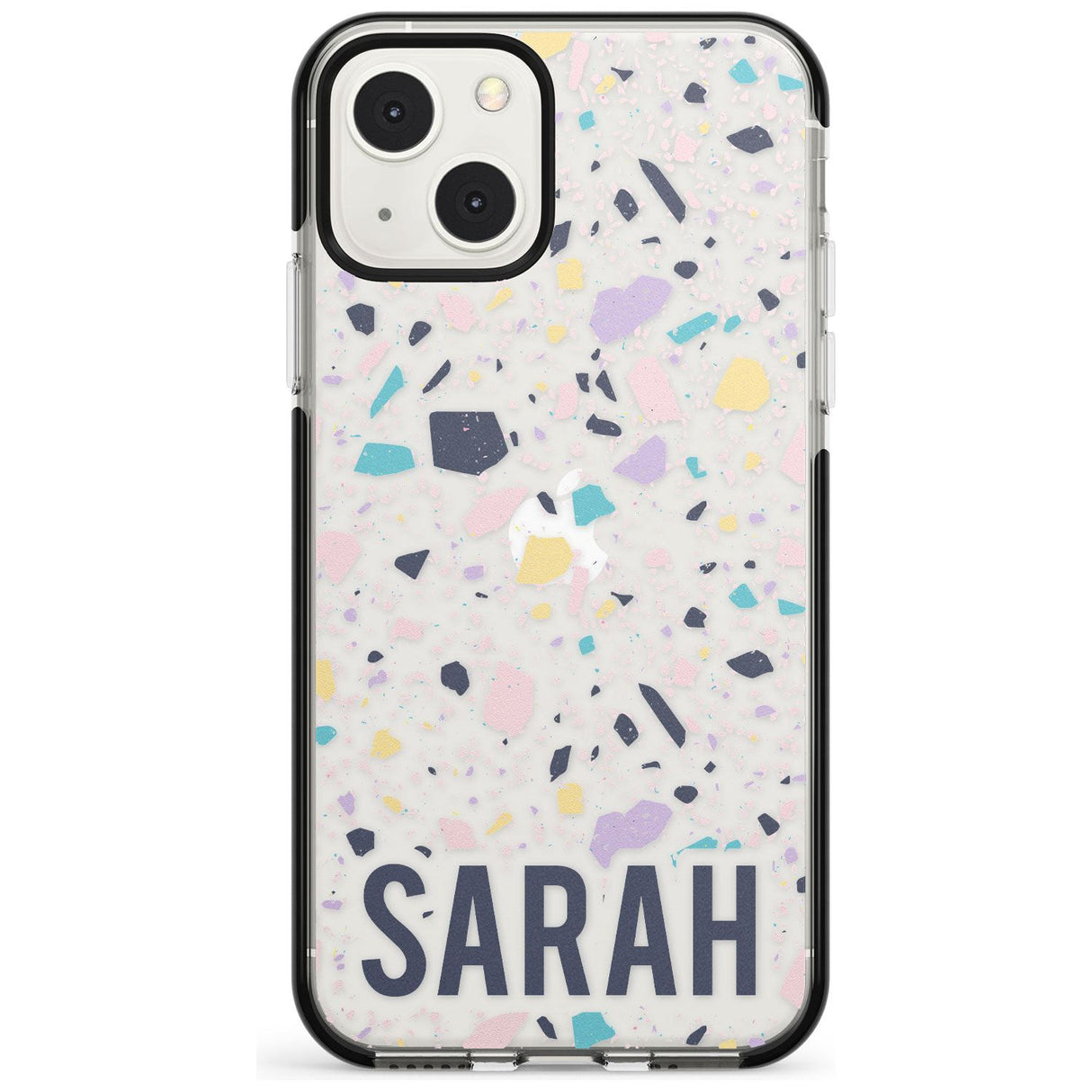 Personalised Terrazzo - Pink, Purple, Blue Custom Phone Case iPhone 13 Mini / Black Impact Case Blanc Space