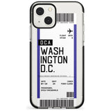 Personalised Washington D.C. Boarding Pass Custom Phone Case iPhone 13 Mini / Black Impact Case Blanc Space