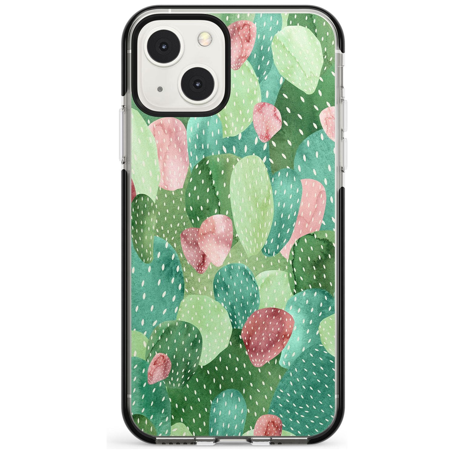 Colourful Cactus Mix Design Phone Case iPhone 13 Mini / Black Impact Case Blanc Space