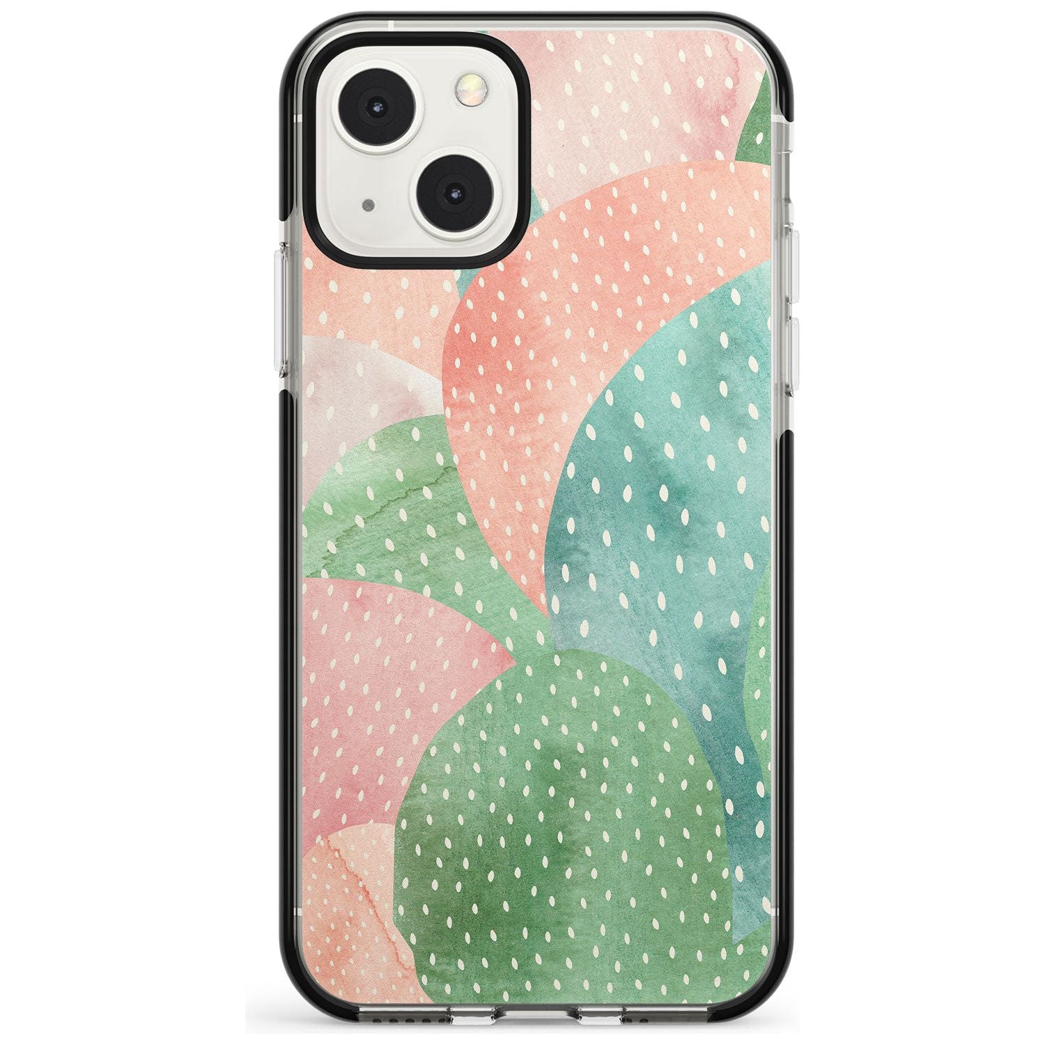 Colourful Close-Up Cacti Design Phone Case iPhone 13 Mini / Black Impact Case Blanc Space