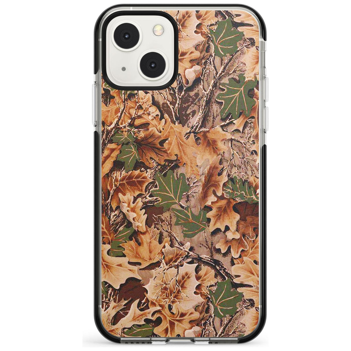 Leaves Camo Black Impact Phone Case for iPhone 13 & 13 Mini