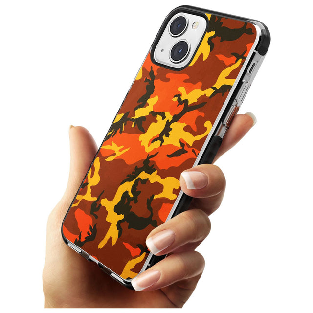 Orange Camo Black Impact Phone Case for iPhone 13 & 13 Mini