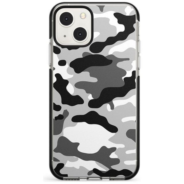 Grey Black Urban Camo Phone Case iPhone 13 Mini / Black Impact Case Blanc Space