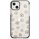 Paw Prints Phone Case iPhone 13 Mini / Black Impact Case Blanc Space