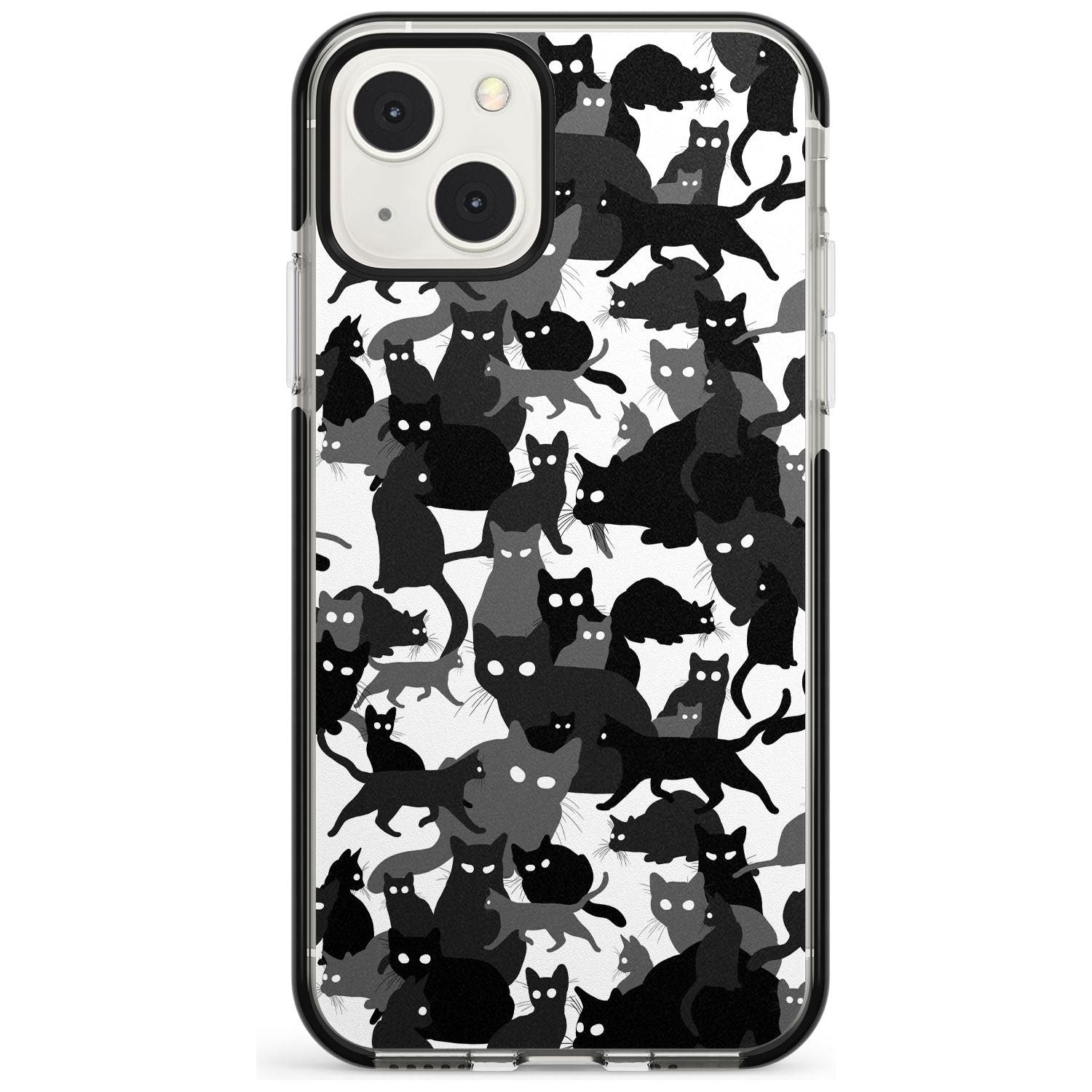 Black & White Cat Camouflage Phone Case iPhone 13 Mini / Black Impact Case Blanc Space